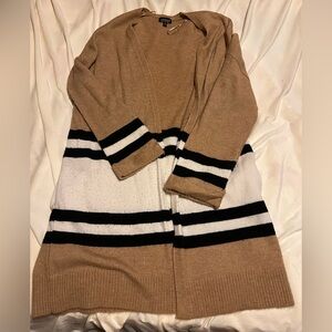 Topshop Tan and Black Striped Cardigan